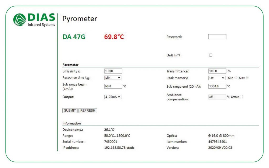 DA47G, BӾWjĲͼty؃x , 50-2500°C